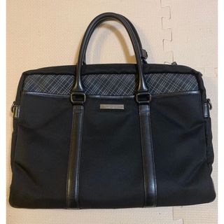 バーバリーブラックレーベル(BURBERRY BLACK LABEL)のバーバリーブラックレーベル　ビジネスバッグ　黒　チェック柄　ショルダー付き(ビジネスバッグ)