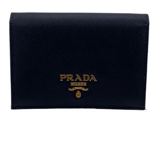 プラダ(PRADA)のプラダ PRADA カードケース
 二つ折り財布 ブラック(パスケース/IDカードホルダー)