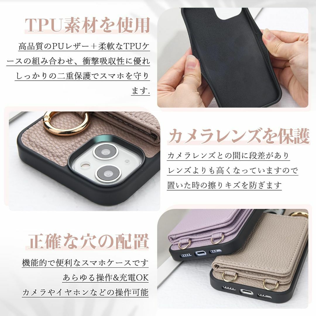 【色: アプリコットピンク】LanFly iPhone12PRO ケース 手帳型 スマホ/家電/カメラのスマホアクセサリー(その他)の商品写真