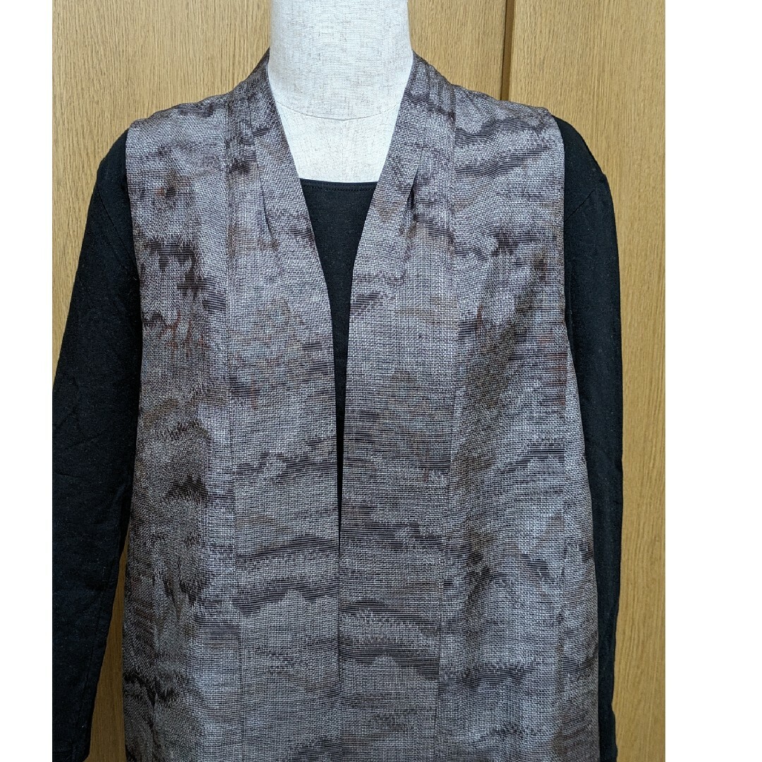 SOLD 着物リメイク ロングベスト 大島紬 Mの通販 by Yumi's shop SOLD 着物リメイク ロングベスト 大島紬 Mの通販 by Yumi's shop