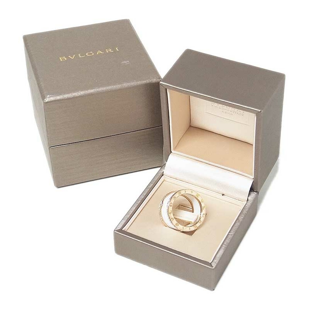 BVLGARI(ブルガリ)の　ブルガリ BVLGARI ビーゼロワン リング 4バンド(M) ホワイトセラミック ダイヤモンド K18PG ジュエリー レディースのアクセサリー(リング(指輪))の商品写真