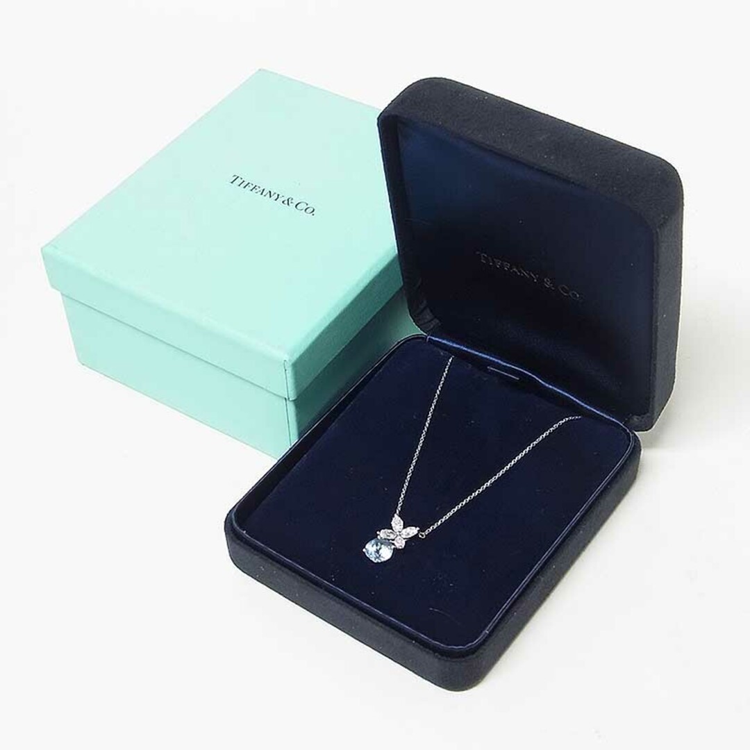 Tiffany & Co.(ティファニー)の　ティファニー TIFFANY＆CO ビクトリア アクアマリン ダイヤモンド ペンダント ネックレス PT950 ジュエリー レディースのアクセサリー(ネックレス)の商品写真