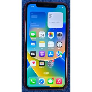 アイフォーン(iPhone)のiPhone XR  SIMフリー　レッド　128GB  中古　本体のみ(スマートフォン本体)