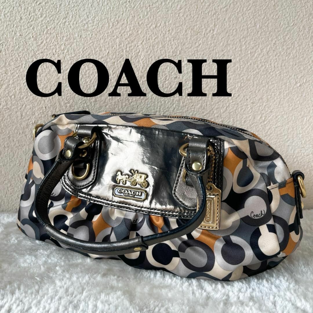 COACH(コーチ)の美品✨COACH コーチハンドバッグトートバッグマルチカラーシグネチャー総柄 レディースのバッグ(トートバッグ)の商品写真