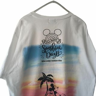 ディズニー(Disney)のディズニーミッキーバックプリント半袖Tシャツ／メンズXL　c1(Tシャツ/カットソー(半袖/袖なし))