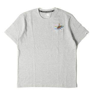 ザノースフェイス(THE NORTH FACE)の新品 THE NORTH FACE ノースフェイス Tシャツ サイズ:M 海外限定 カヌー刺繍 ポケット クルーネック 半袖Tシャツ AMITO S/S R/TEE メランジグレー 韓国限定 トップス カットソー【メンズ】(Tシャツ/カットソー(半袖/袖なし))