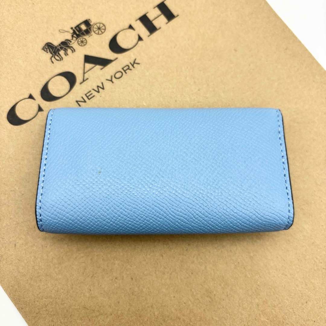 COACH(コーチ)の【COACH☆新品】6 リング キー ケース クロスグレイン レザー！ブルー！ レディースのファッション小物(キーケース)の商品写真