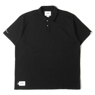 W)taps - WTAPS ダブルタップス ポロシャツ サイズ:L 20SS ヘビーウェイト コットン オーバーサイズ 半袖ポロシャツ POLO SS 03 USA / SHIRT ブラック 黒 トップス カットソー USA製【メンズ】【中古】