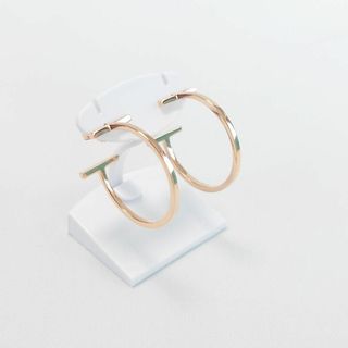 ティファニー(Tiffany & Co.)の【極美品】TIFFANY ティファニー K18PG Tワイヤー フープピアス(ピアス)