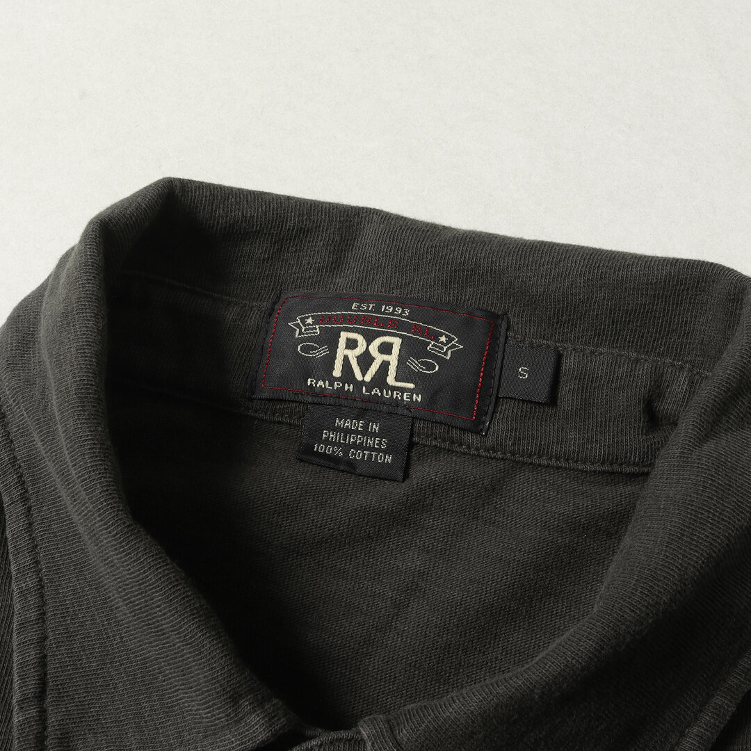 RRL(ダブルアールエル)のRRL ダブルアールエル ポロシャツ サイズ:S ウォッシュ加工 コットンスラブ 半袖ポロシャツ ブラック 黒 ラルフローレン トップス カットソー【メンズ】【中古】 メンズのトップス(ポロシャツ)の商品写真