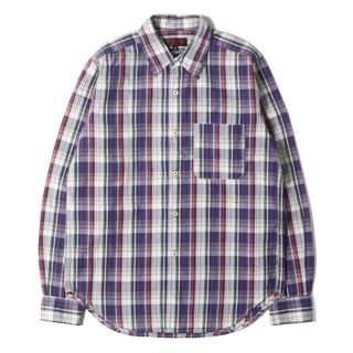 エンジニアードガーメンツ(Engineered Garments)のEngineered Garments エンジニアドガーメンツ シャツ サイズ:S マドラスチェック ドレスシャツ 長袖 INTERMEDIATES パープル ホワイト グリーン レッド アメリカ製 トップス カジュアルシャツ【メンズ】【中古】(シャツ)