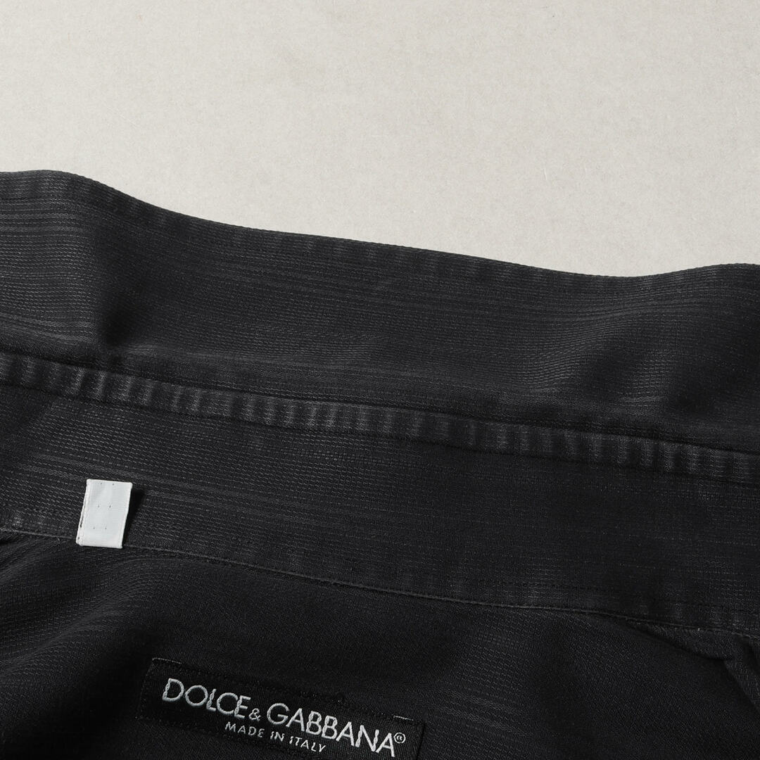 DOLCE&GABBANA(ドルチェアンドガッバーナ)のDOLCE&GABBANA ドルチェ&ガッバーナ シャツ サイズ:16(41) ロングカラー ストライプ ジャガード ドレスシャツ 長袖 ビジネス フォーマル ダークネイビー イタリア製 トップス カジュアルシャツ【メンズ】【中古】 メンズのトップス(シャツ)の商品写真