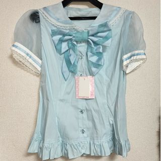 アンジェリックプリティー(Angelic Pretty)のレア　シャーベットマリン　ブラウス　サックス　未使用🐬(シャツ/ブラウス(半袖/袖なし))