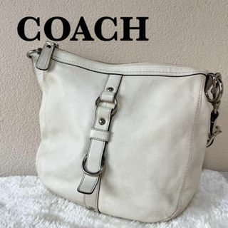 コーチ(COACH)の美品✨COACH コーチセミショルダーバッグトートバッグホワイト白(ショルダーバッグ)