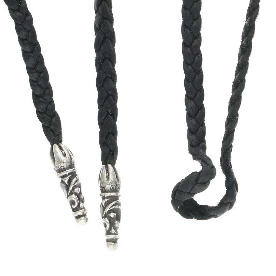 Chrome Hearts(クロムハーツ)のクロムハーツ  LEATHER BRAID/スクロールレザーブレード シルバーネックレス メンズ メンズのアクセサリー(ネックレス)の商品写真