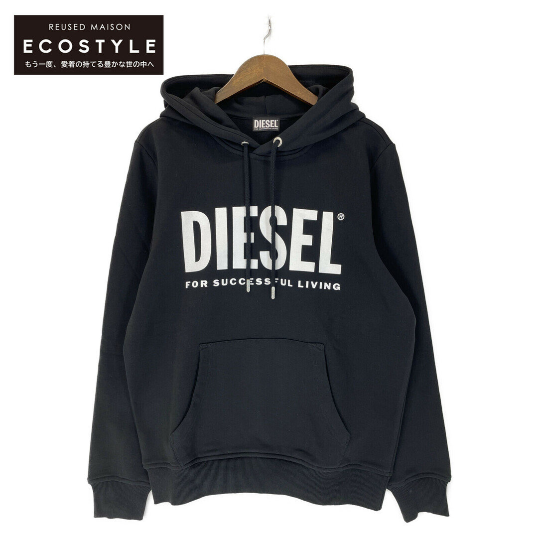 DIESEL(ディーゼル)のディーゼル ﾌﾞﾗｯｸ ﾌﾛﾝﾄﾛｺﾞ ﾌﾟﾙｵｰﾊﾞｰﾊﾟｰｶｰ M メンズのトップス(その他)の商品写真