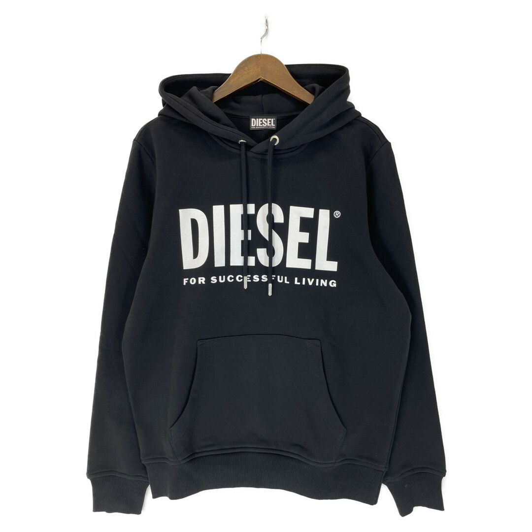 DIESEL(ディーゼル)のディーゼル ﾌﾞﾗｯｸ ﾌﾛﾝﾄﾛｺﾞ ﾌﾟﾙｵｰﾊﾞｰﾊﾟｰｶｰ M メンズのトップス(その他)の商品写真