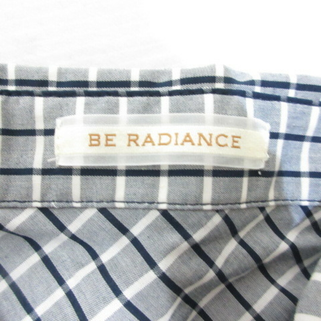 BE RADIANCE(ビーラディエンス)のビーラディエンス BE RADIANCE チェック柄 五分袖 シャツ ワンピース レディースのワンピース(ひざ丈ワンピース)の商品写真