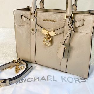 マイケルコース(Michael Kors)の【極美品】　マイケルコース　ハミルトン　ヌーボー　ベージュ　2way ラージ(ハンドバッグ)