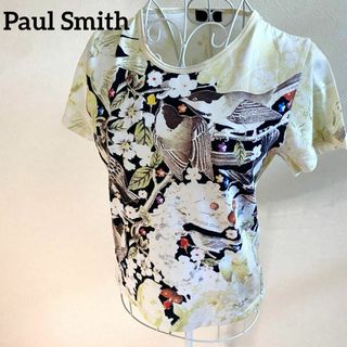 ポールスミス(Paul Smith)の【極美品】　ポールスミス　Tシャツ　半袖　Mサイズ　鳥　お洒落　ホワイト(Tシャツ(半袖/袖なし))