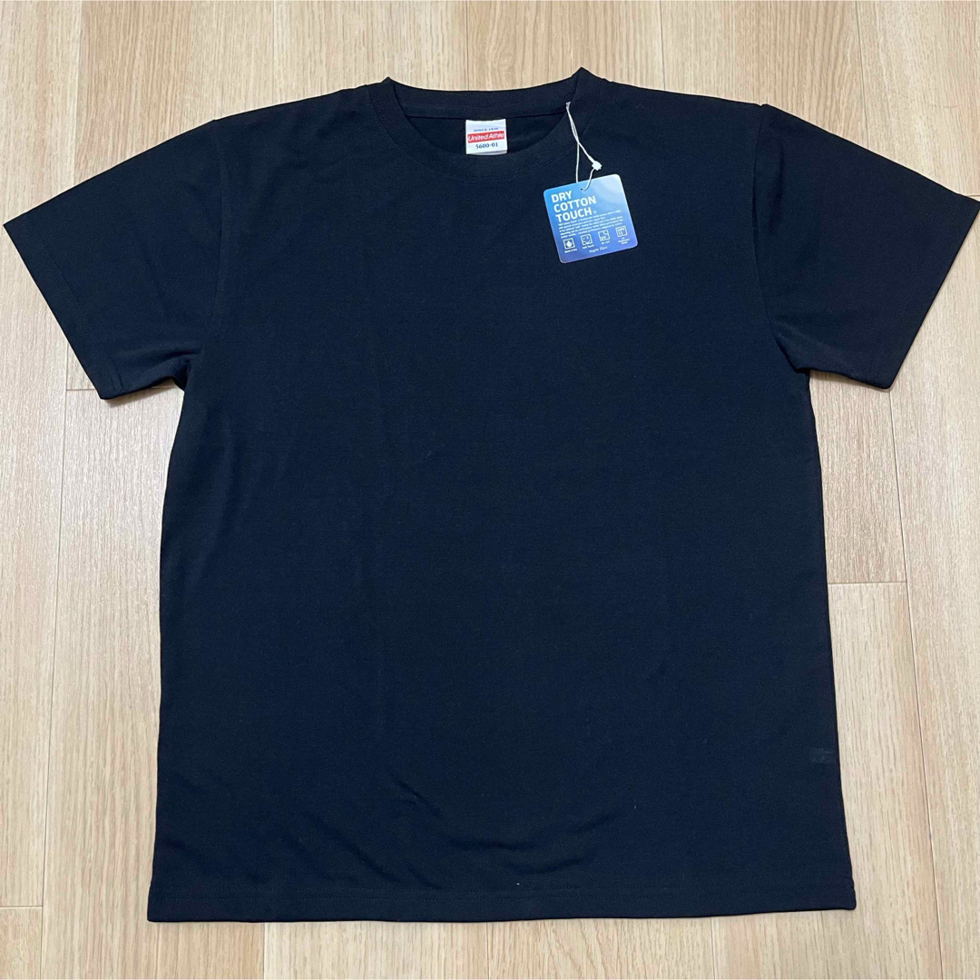 未使用　タグ付き　無地　Tシャツ　ブラック　ドライコットンタッチ　S メンズのトップス(Tシャツ/カットソー(半袖/袖なし))の商品写真