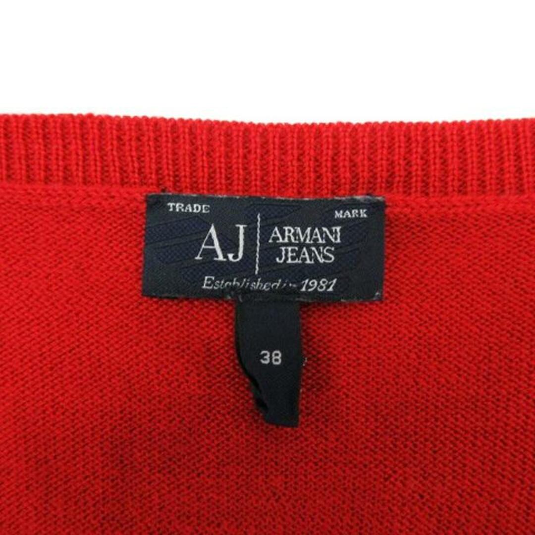 ARMANI JEANS(アルマーニジーンズ)のアルマーニ ジーンズ ニット セーター スパンコール装飾 長袖 38 レッド レディースのトップス(ニット/セーター)の商品写真