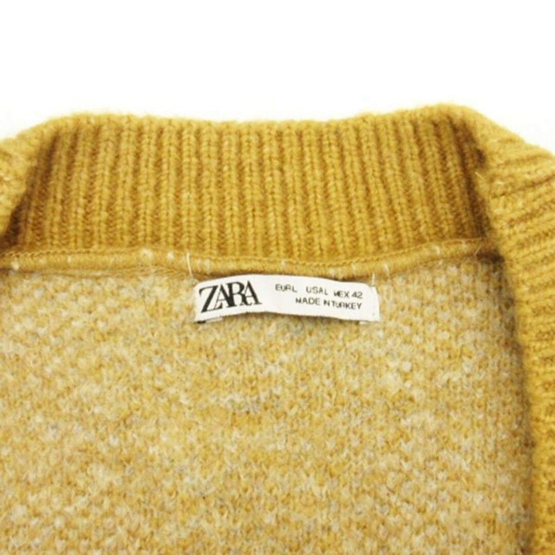 ZARA(ザラ)のザラ ZARA ニット カーディガン アーガイル イエロー系 L メンズのトップス(カーディガン)の商品写真