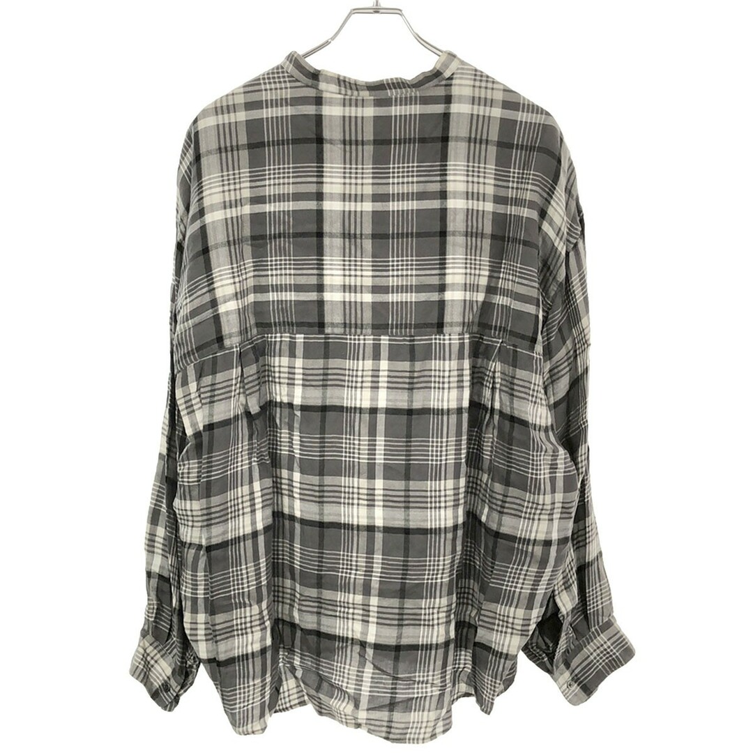 Graphpaper(グラフペーパー)のGraphpaper グラフペーパー 20AW Tencel Check Band Collar Big Shirt チェックバンドカラーシャツ GM203-50062 グレー F メンズのトップス(シャツ)の商品写真