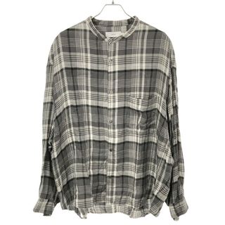 グラフペーパー(Graphpaper)のGraphpaper グラフペーパー 20AW Tencel Check Band Collar Big Shirt チェックバンドカラーシャツ GM203-50062 グレー F(シャツ)