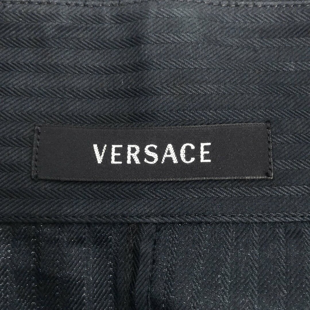 VERSACE(ヴェルサーチ)のVERSACE ヴェルサーチ シャドウストライプ比翼ドレスシャツ  ネイビー系 メンズのトップス(シャツ)の商品写真