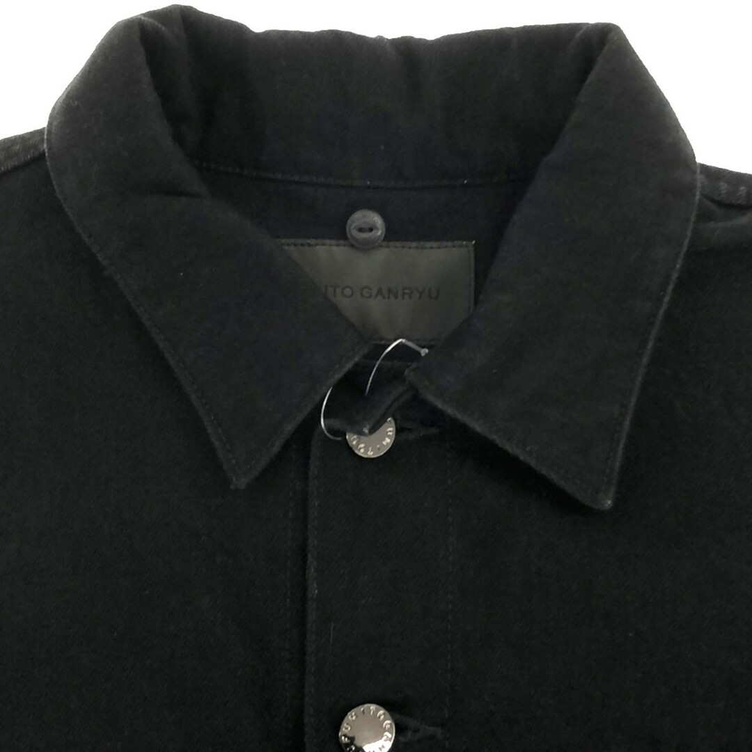 GANRYU(ガンリュウ)のFUMITO GANRYU フミト ガンリュウ 21SS Detachable coller tacked denim jacket プリーツデニムジャケット FU6-BL-01 ブラック 2 メンズのジャケット/アウター(Gジャン/デニムジャケット)の商品写真