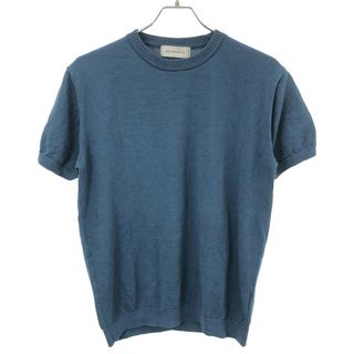 MOONCASTLE ムーンキャッスル ICE COTTON CREWNECK アイスコットン ショートスリーブニットトップス MC18 ブルー M(ニット/セーター)