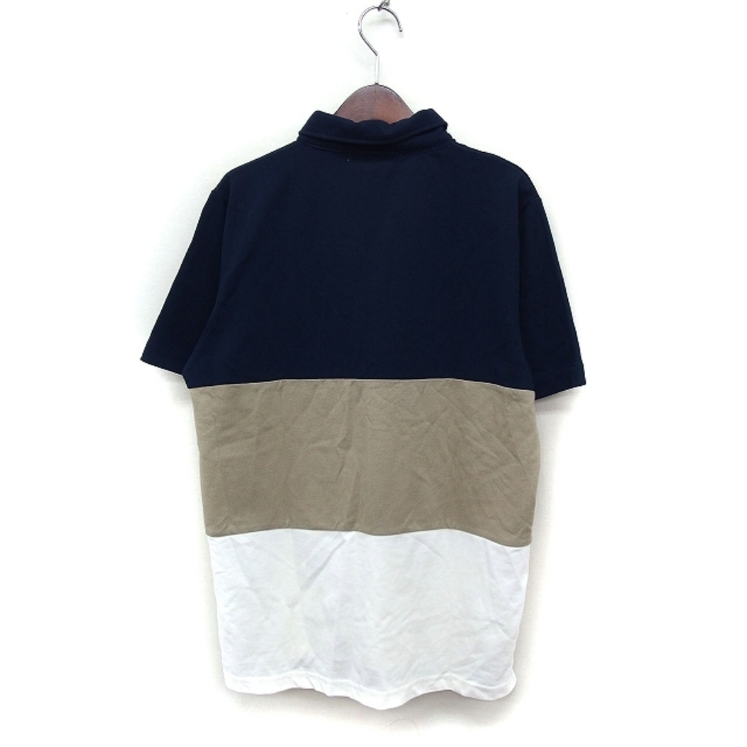 ikka(イッカ)のイッカ ikka 配色 ポロシャツ 半袖 鹿の子 綿混 L ネイビー 紺 カーキ メンズのトップス(ポロシャツ)の商品写真