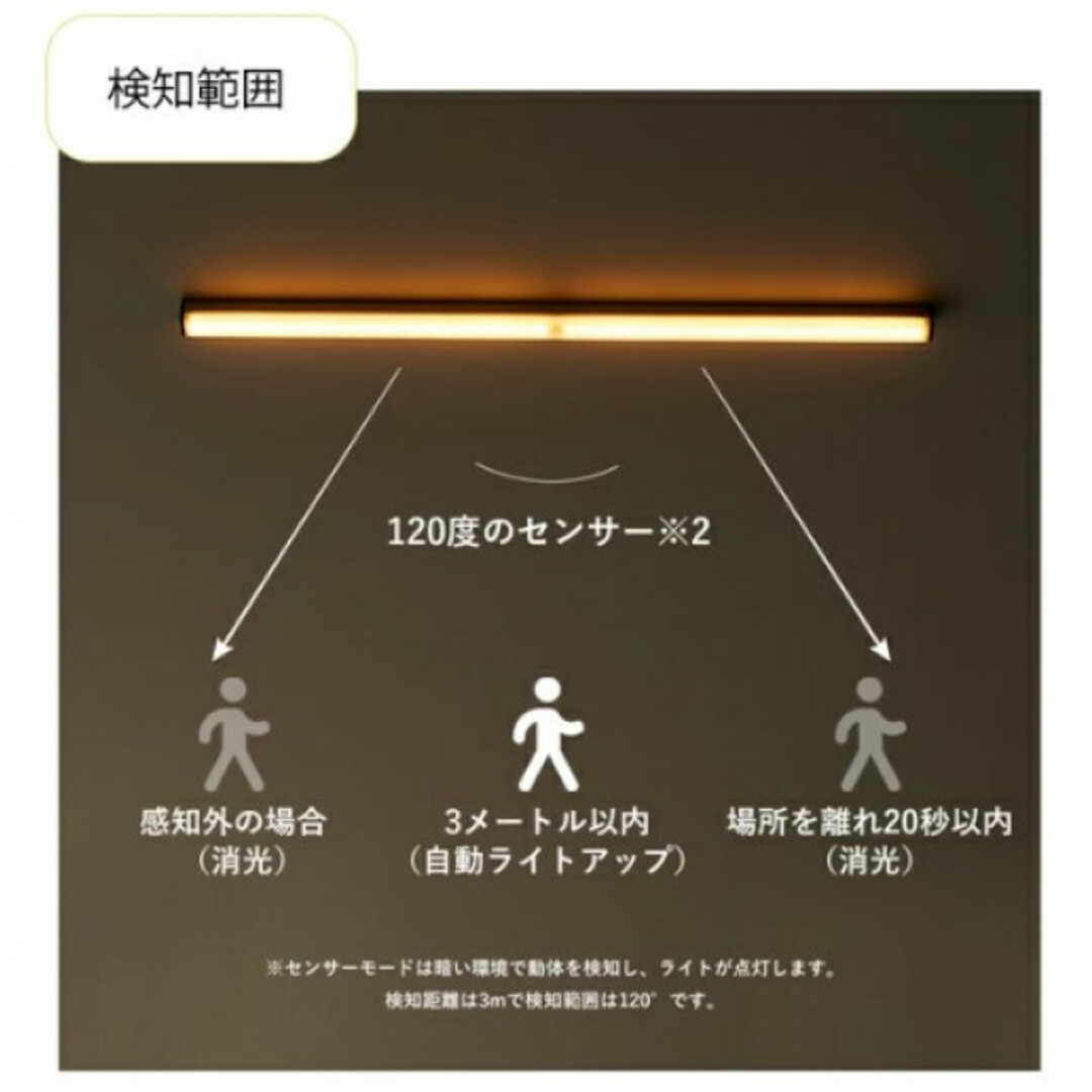 【即日発送】LEDセンサーライト 32cm 暖色系 無段階調整 USB充電 防災 インテリア/住まい/日用品のライト/照明/LED(蛍光灯/電球)の商品写真