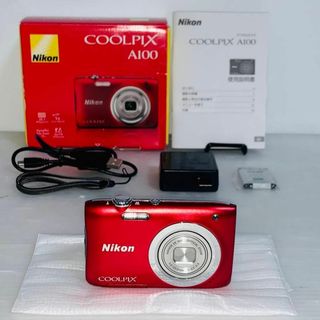 Nikon COOLPIX A100 レッド 光学5倍ズーム(コンパクトデジタルカメラ)