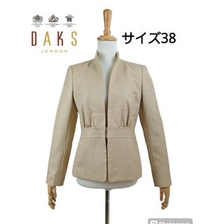 ダックス(DAKS)の美品 DAKS ダックス　リネンブレンドノーカラージャケット(ノーカラージャケット)