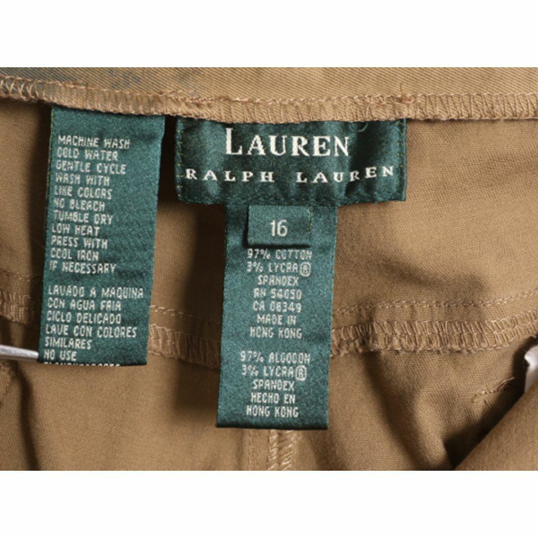 Ralph Lauren(ラルフローレン)の90s LAUREN ラルフローレン ハンティング 総柄 パンツ レディース XL 程/ 古着 90年代 オールド ポロ コットン ストレッチ テーパード カモ レディースのパンツ(その他)の商品写真