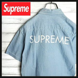 シュプリーム(Supreme)の【最高デザイン】シュプリーム デニムシャツ ポケット ビックロゴ バックロゴ(シャツ)