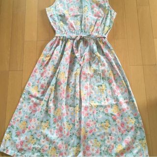 花柄　ワンピース　夏　ハンドメイド(ロングワンピース/マキシワンピース)