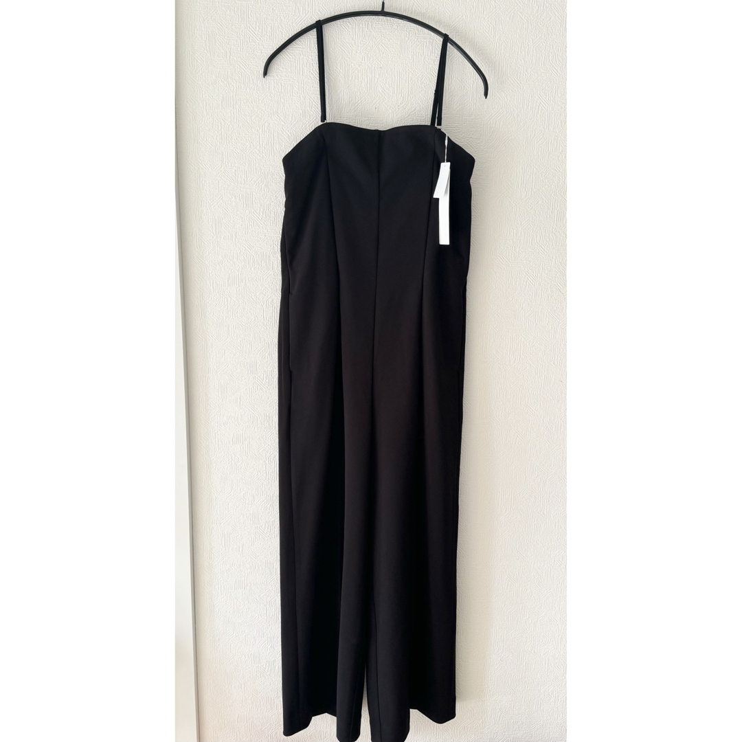 Loungedress(ラウンジドレス)の新品【SHENERY】カットジョーゼットタックサロペット BLACK / 38 レディースのパンツ(サロペット/オーバーオール)の商品写真