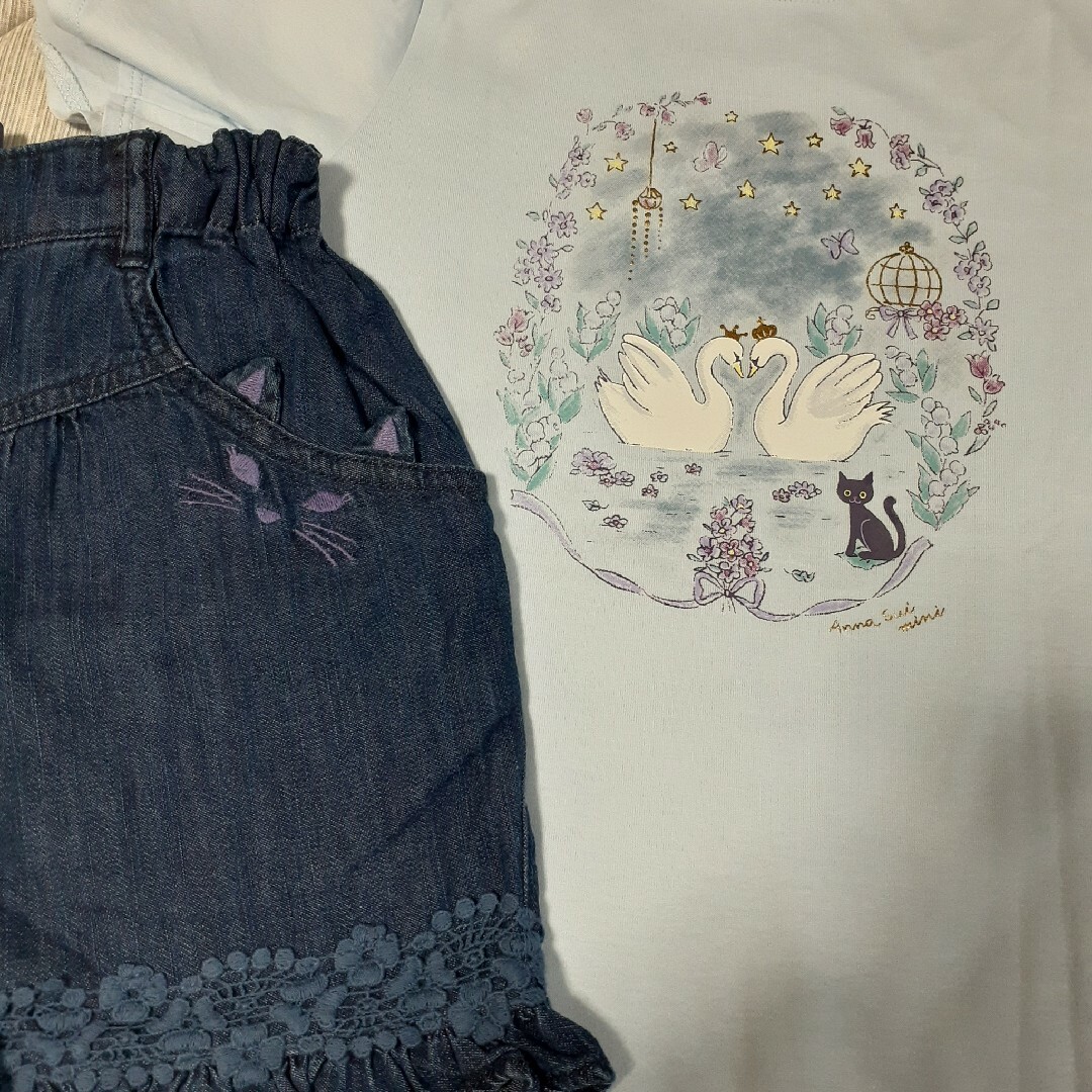 ANNA SUI mini(アナスイミニ)の【新品】　アナスイミニ　Tシャツ　ショートパンツ キッズ/ベビー/マタニティのキッズ服女の子用(90cm~)(Tシャツ/カットソー)の商品写真