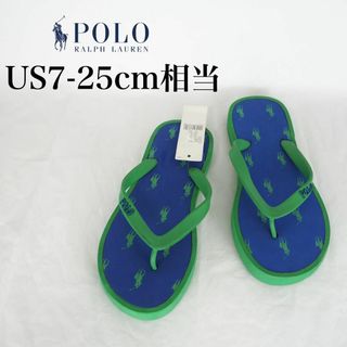 POLO RALPH LAUREN - POLO*訳あり新品*男女兼用*ビーチサンダル*25cm相当*緑*青*M6007