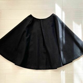 ヨーコチャン(YOKO CHAN)のヨーコチャン ウール フレアスカート 38 Mサイズ ブラック(ひざ丈スカート)