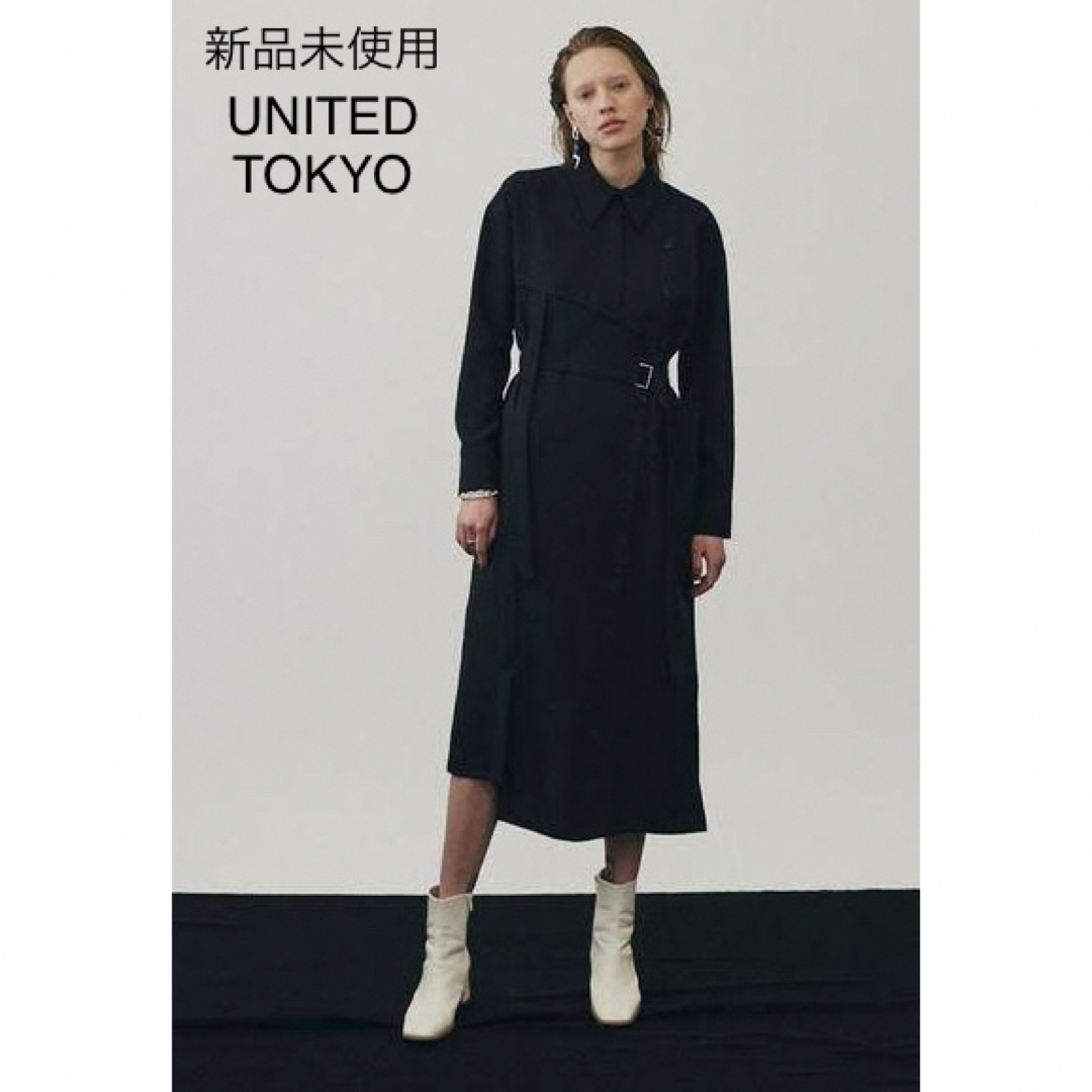 UNITED TOKYO(ユナイテッドトウキョウ)の未使用♦UNITED TOKYO アシメカッティングシャツワンピース レディースのワンピース(ロングワンピース/マキシワンピース)の商品写真