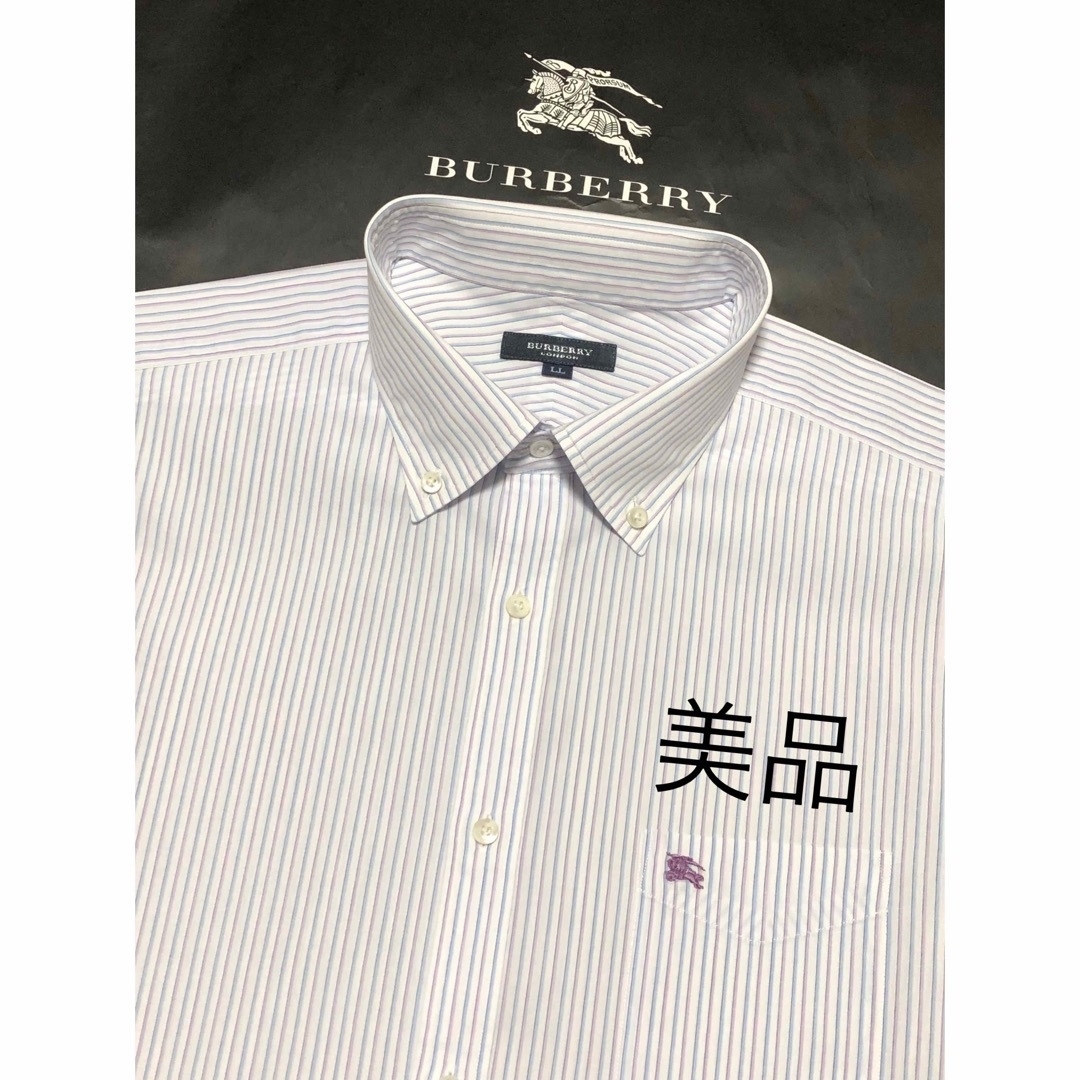 BURBERRY(バーバリー)の一回着用【美品】 バーバリーロンドン メンズ 半袖シャツ LL メンズのトップス(シャツ)の商品写真