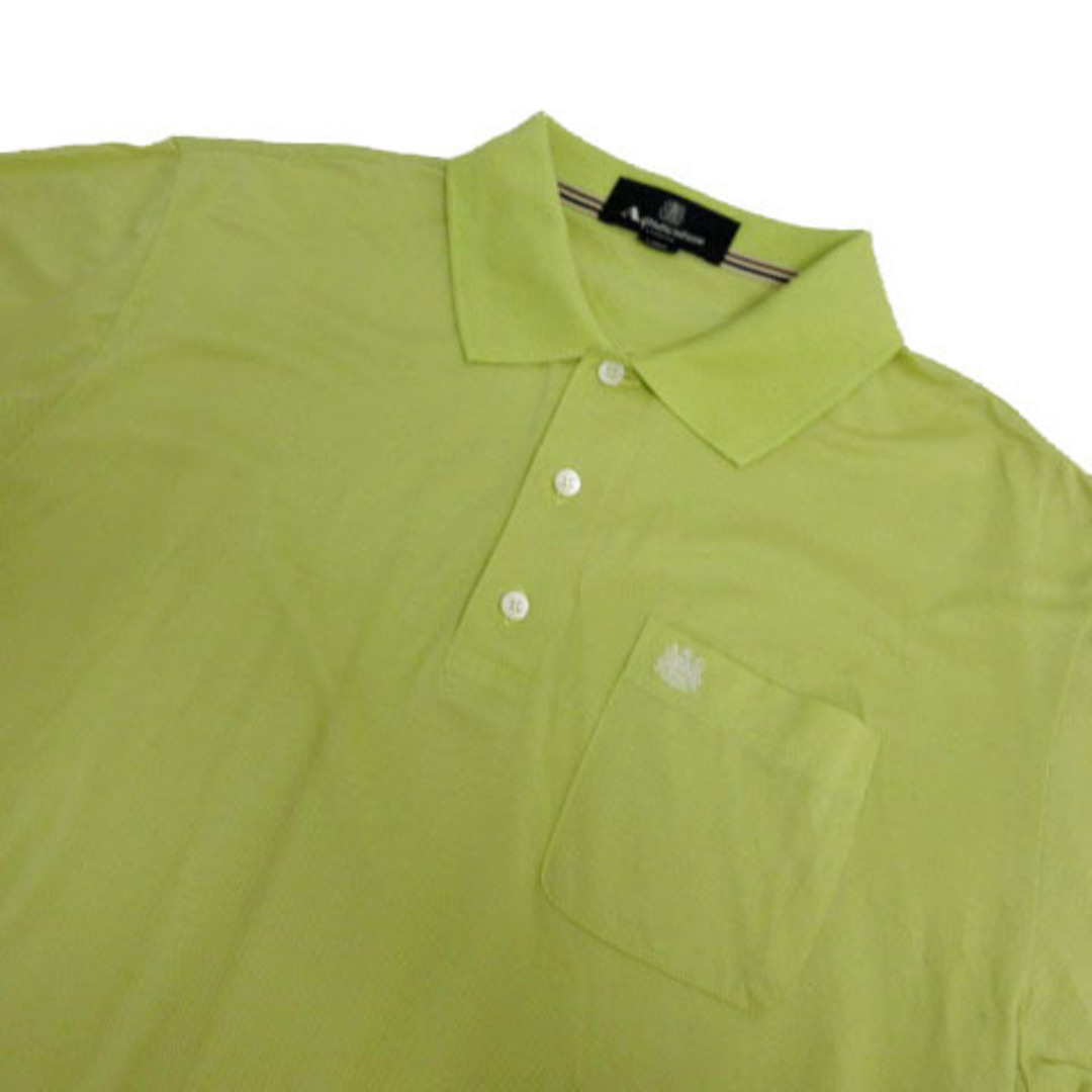 AQUA SCUTUM(アクアスキュータム)のアクアスキュータム ポロシャツ ロゴ刺繍 半袖 コットン グリーン系 黄緑 L メンズのトップス(ポロシャツ)の商品写真