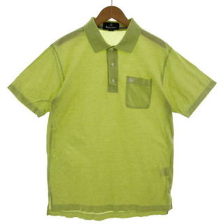 アクアスキュータム(AQUA SCUTUM)のアクアスキュータム ポロシャツ ロゴ刺繍 半袖 コットン グリーン系 黄緑 L(ポロシャツ)