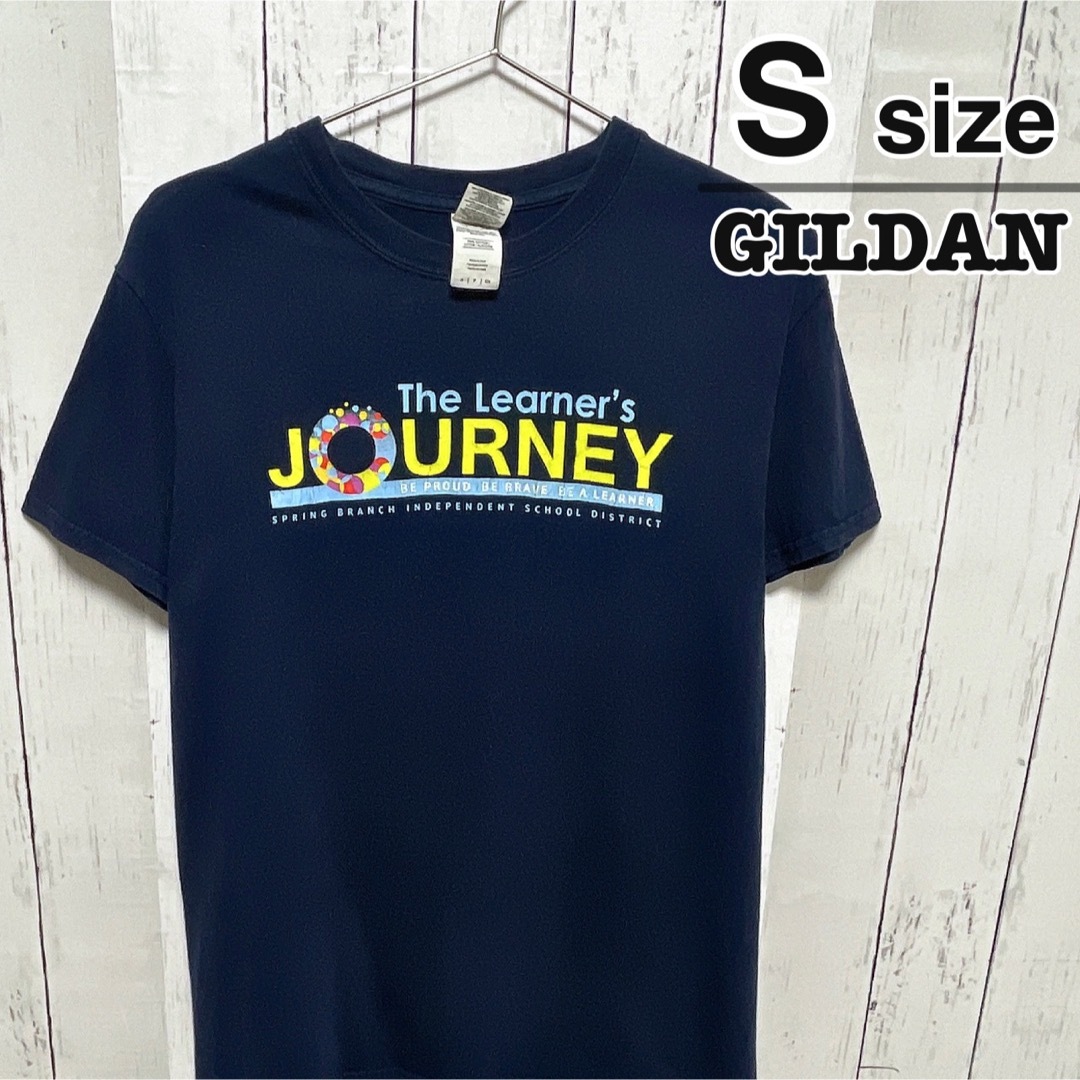 GILDAN(ギルタン)のUSA古着　GILDAN　Tシャツ　S　ネイビー　プリント　企業ロゴ　コットン メンズのトップス(Tシャツ/カットソー(半袖/袖なし))の商品写真