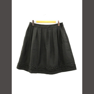トゥービーシック(TO BE CHIC)のトゥービーシック フレアスカート ビーズ付き ブラック 黒 48 大きいサイズ(ひざ丈スカート)