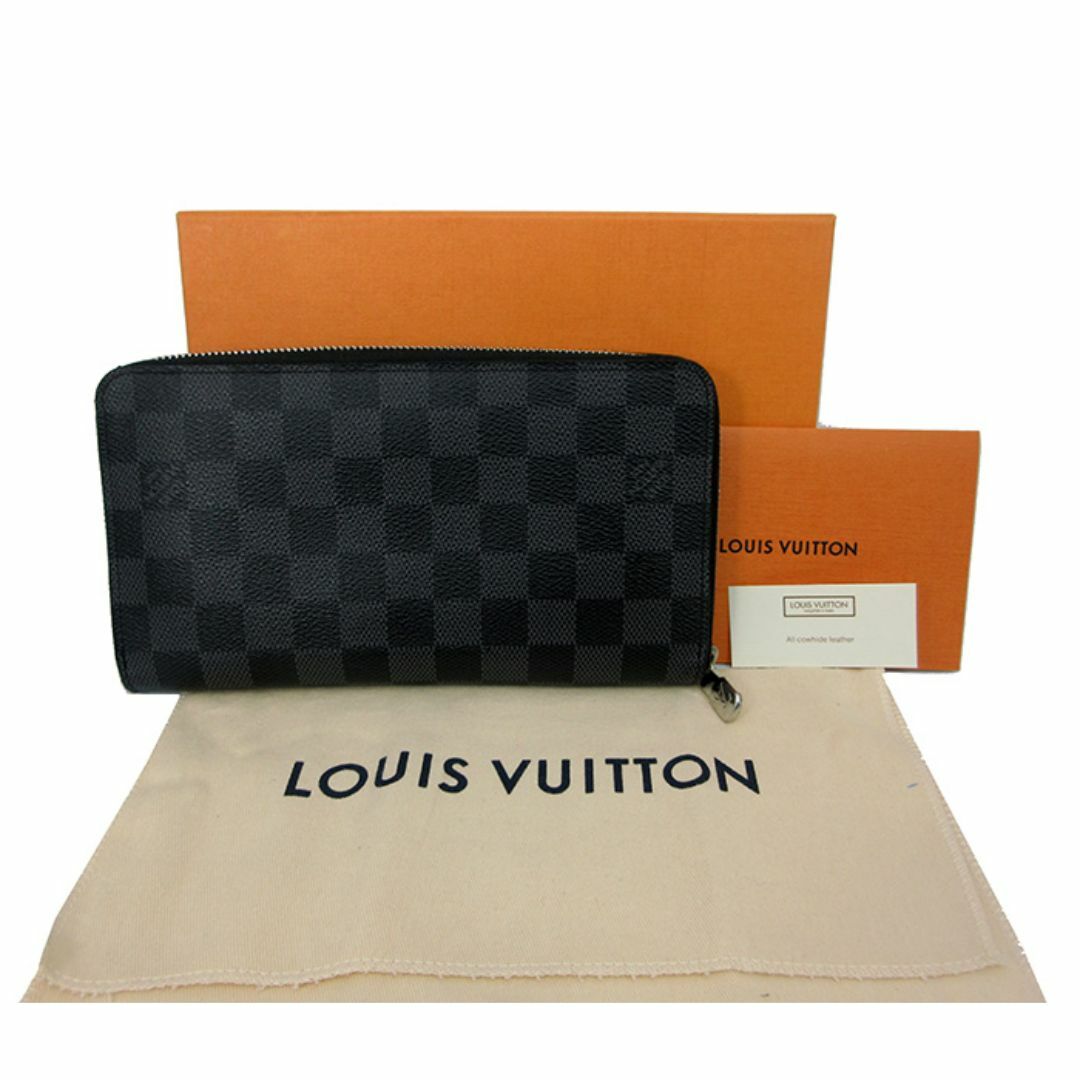 LOUIS VUITTON(ルイヴィトン)の【LOUIS VUITTON】ルイ・ヴィトン　長財布 ラウンドファスナー ジッピーオーガナイザー 札入れ 小銭入れ ダミエグラフィット ブラック N63077　中古ランクAB メンズのファッション小物(長財布)の商品写真